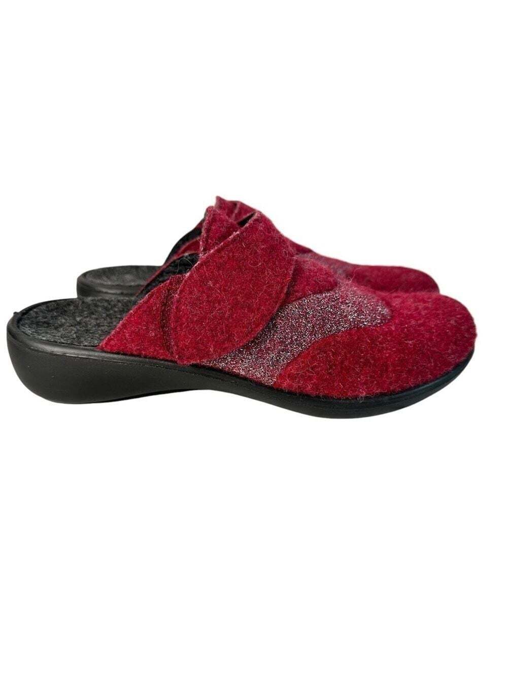 Westland Korsika Slippers Red Slide On Clogs Mules Slippers Textile Upper Size 7